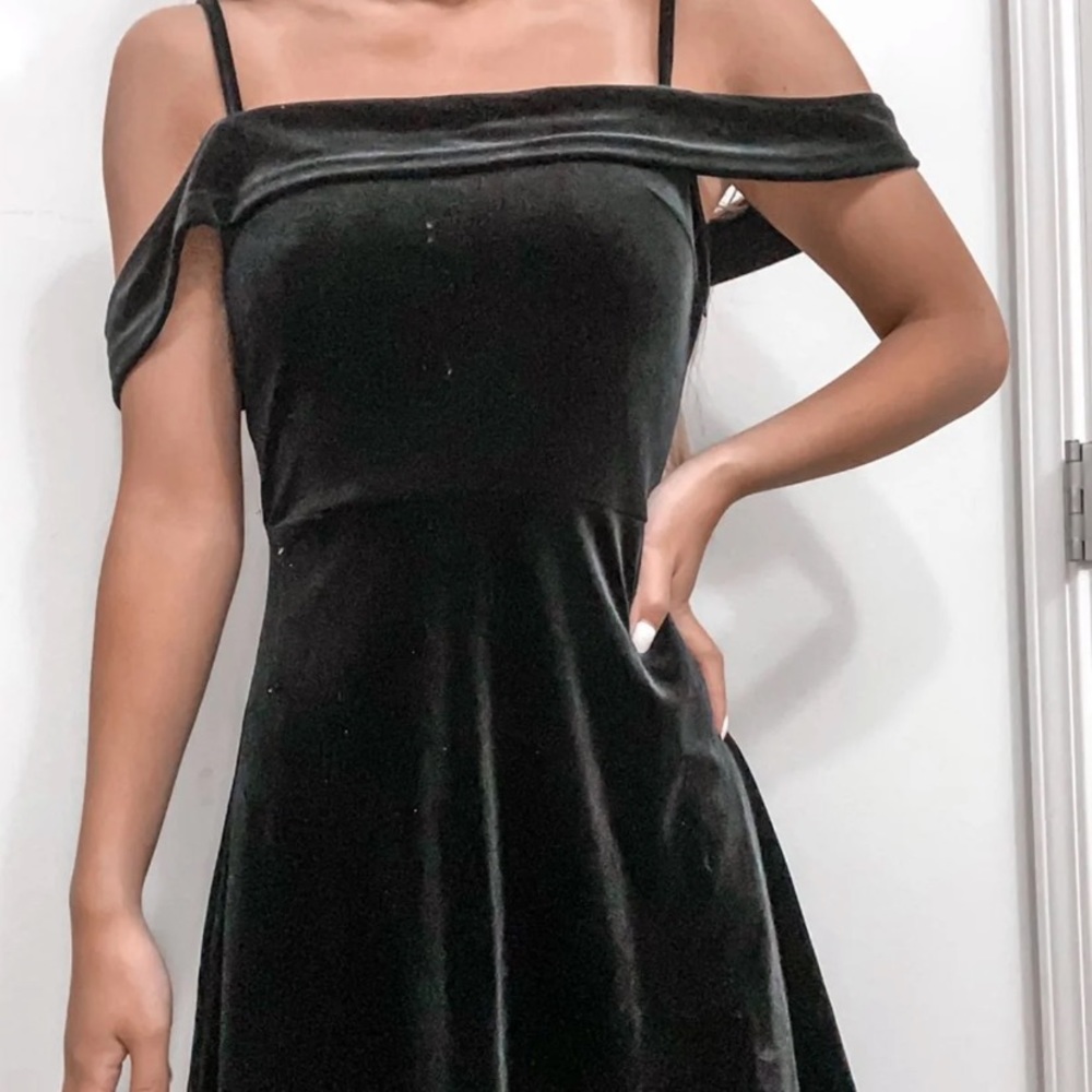 Lulus black velvet dress